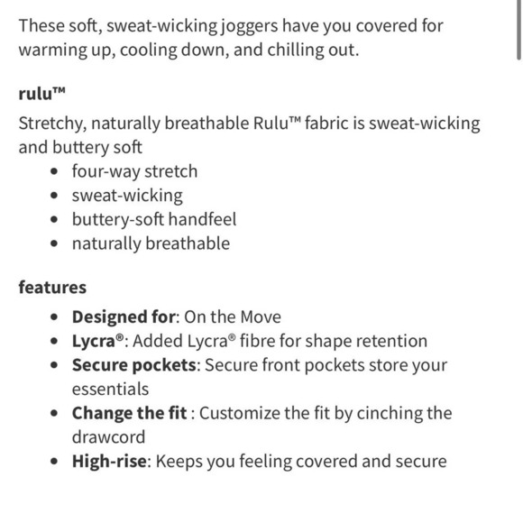 Lululemon sz 6 Ready To Rulu Pant 29" Black jogger with tie waist and pockets - Picture 13 of 13